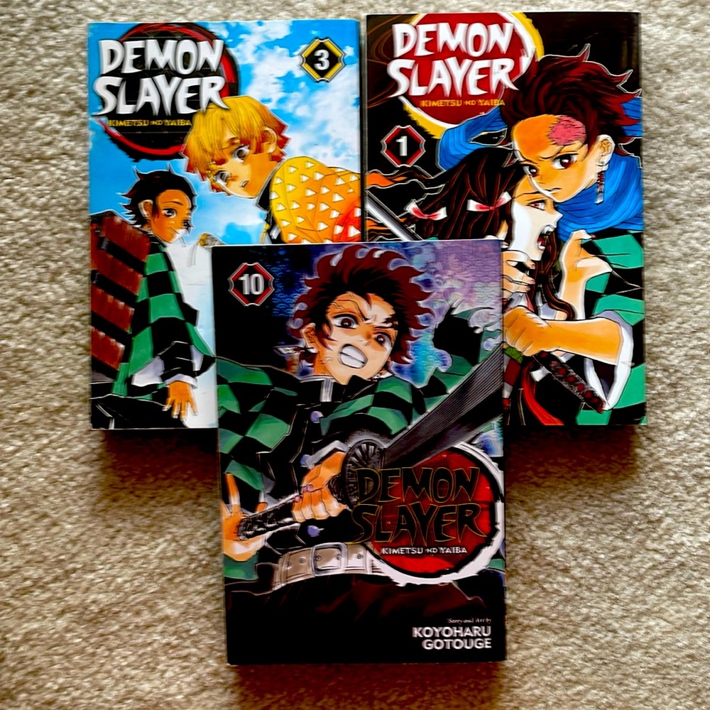 Demon Slayer Lot of 3 Manga Books! #1, #3 and #10! Add To Your Collection!